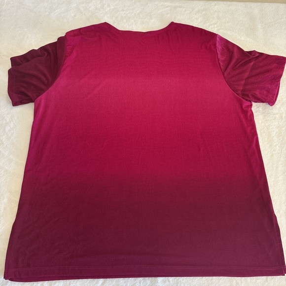 Vintage 90s Liz Baker Lycra Top Dark Rose Fuchsia Hombre Women's Top Size XL - Picture 10 of 12